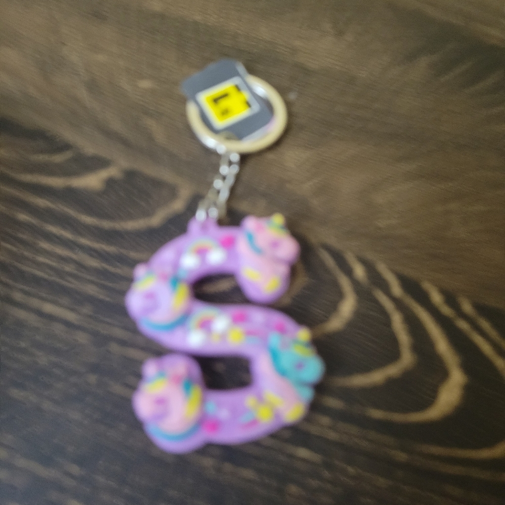 FREE With Another Purchase S Unicorn Initial Keychains  PICK ONE NEW - Picture 9 of 13